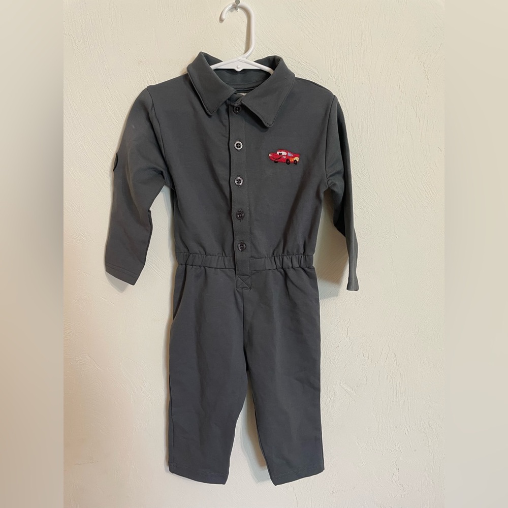 Monica + Andy Lightning McQueen sweatshirt boiler suit 12-18 mo